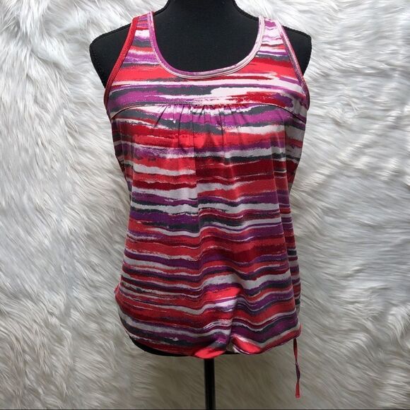 Athleta Top Size Large Vibrant Colors Built in Bra - Picture 5 of 13